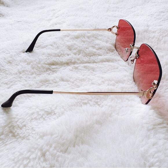 Laurel Clear Orange Rimless Sleek Sunglasses - Picture 7 of 11